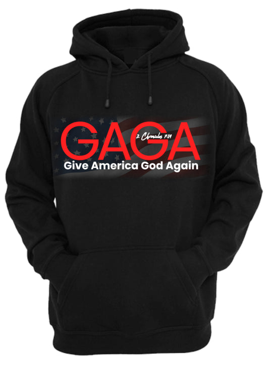 GAGA BLACK HOODIE RED LT