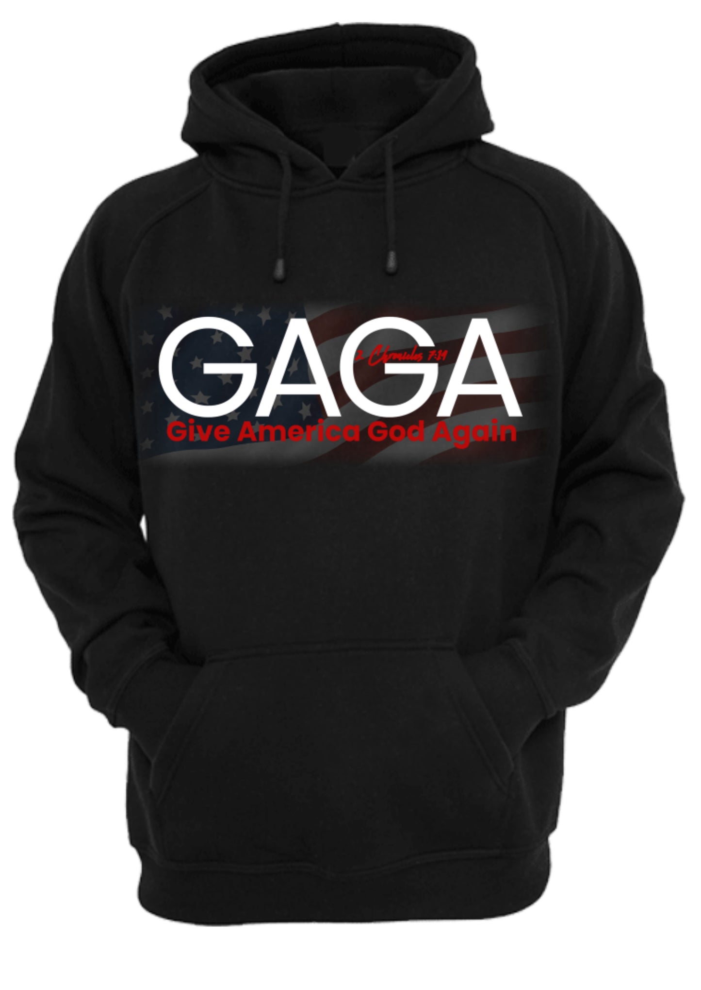 GAGA BLACK HOODIE WHITE LT