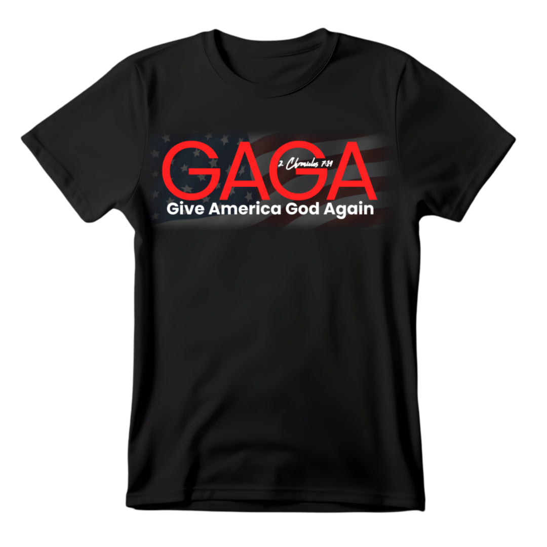 GAGA SHORT SLEEVE BLACK TEE