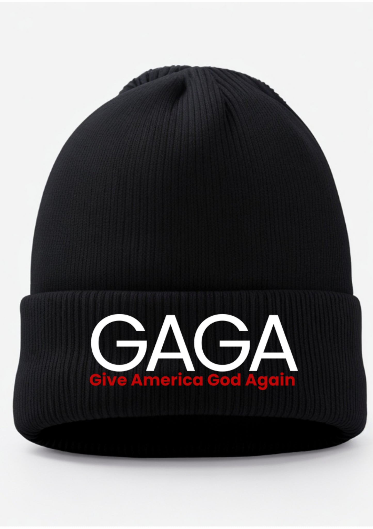 GAGA BLACK BEANIE RED LT